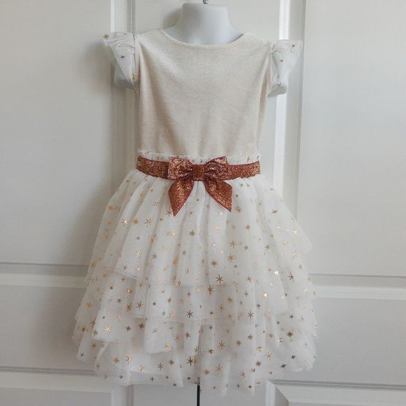 Gold & Cream Star Dress - Picture 3 of 5